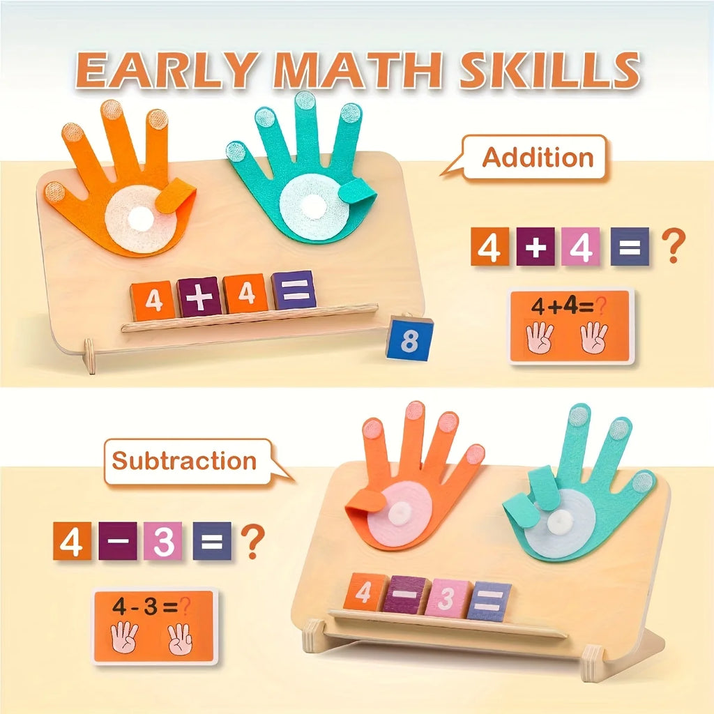 Wooden Montessori Math Counting Board for Kids – Addition & Subtraction Learning Toy
