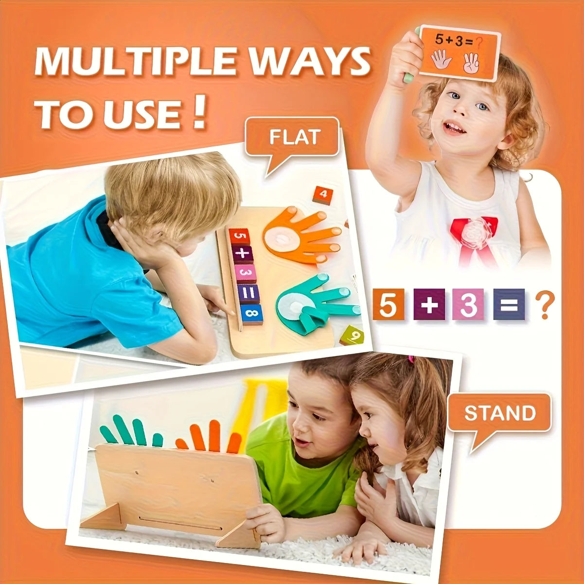 Wooden Montessori Math Counting Board for Kids – Addition & Subtraction Learning Toy