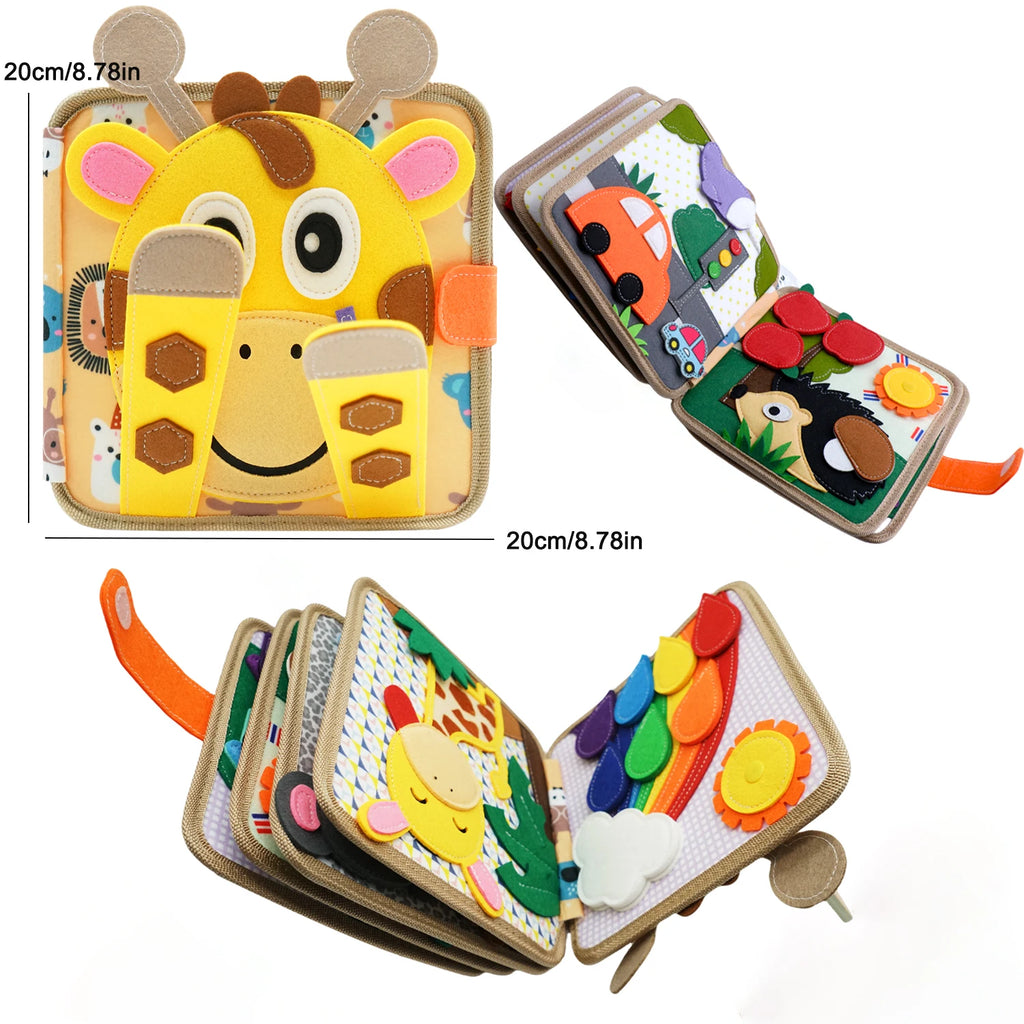 Montessori Soft Busy Book for Toddlers | Sensory Cloth Activity Book