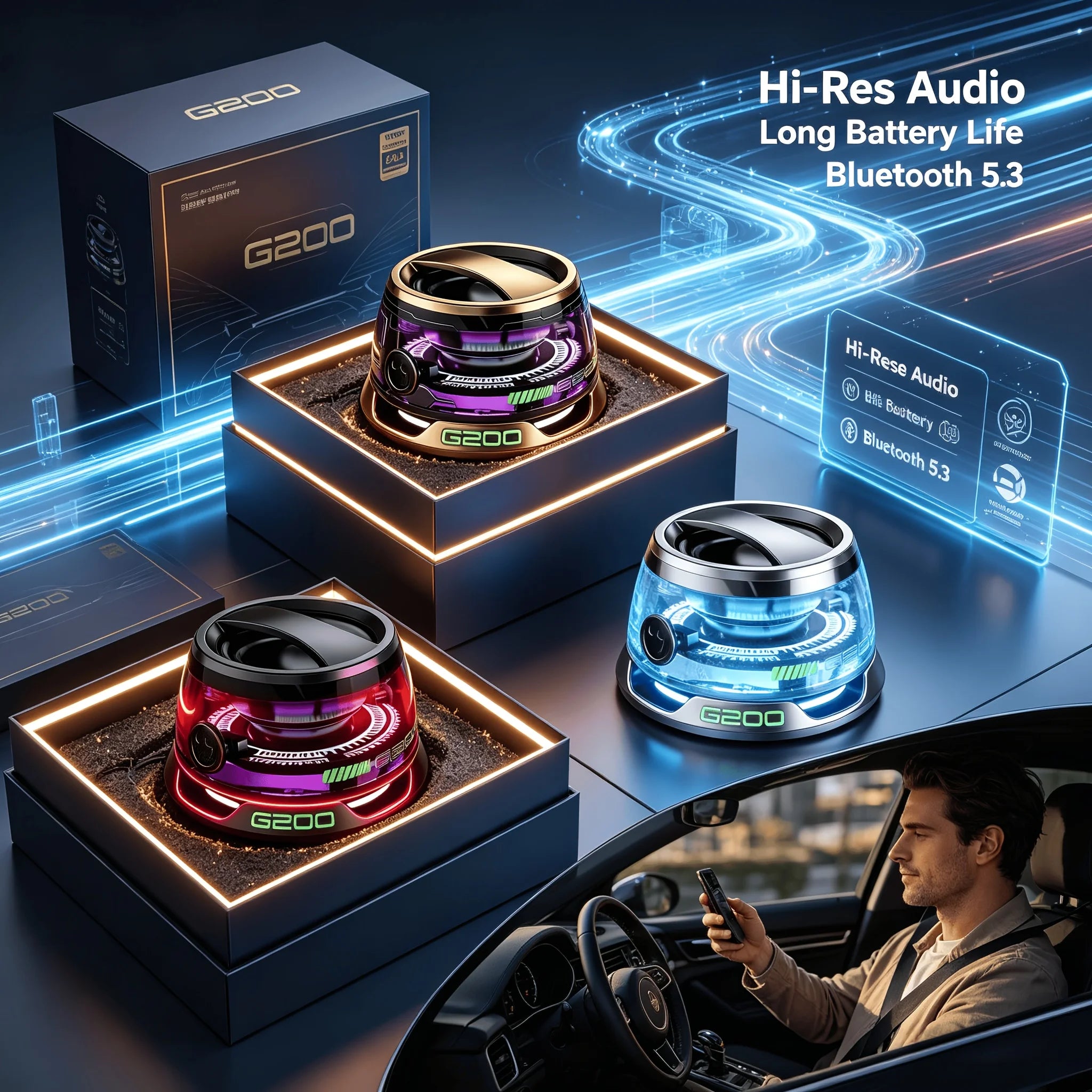 AI Smart Speaker with Magnetic Levitation, Smart Audio with Wireless Speakers And Dynamic RGB Lighting, High-fidelity Stereo Sound, HD Smart Display, Supports Making And Receiving Phone Calls, Portable Speaker -