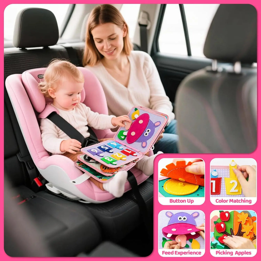 Montessori Soft Busy Book for Toddlers | Sensory Cloth Activity Book