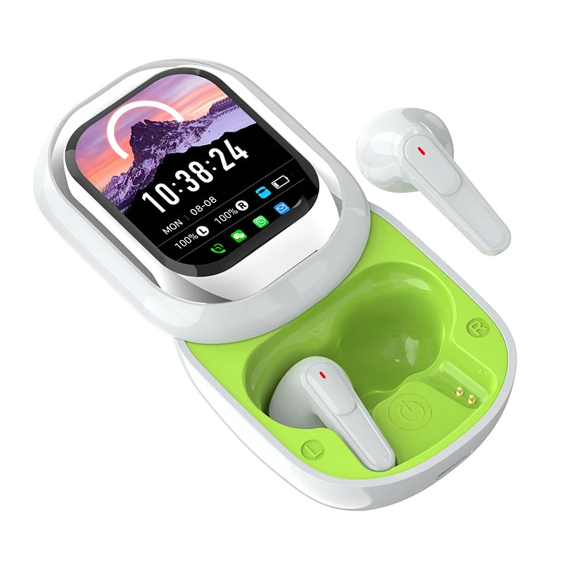 All-in-One Smart Screen Earphones, TWS Headphones with Call/AI translation