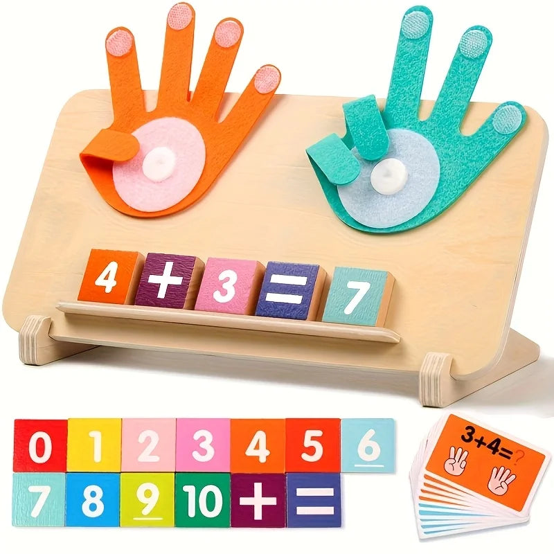 Wooden Montessori Math Counting Board for Kids – Addition & Subtraction Learning Toy