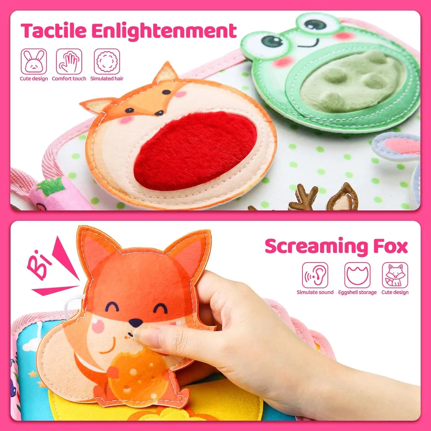 Montessori Soft Busy Book for Toddlers | Sensory Cloth Activity Book