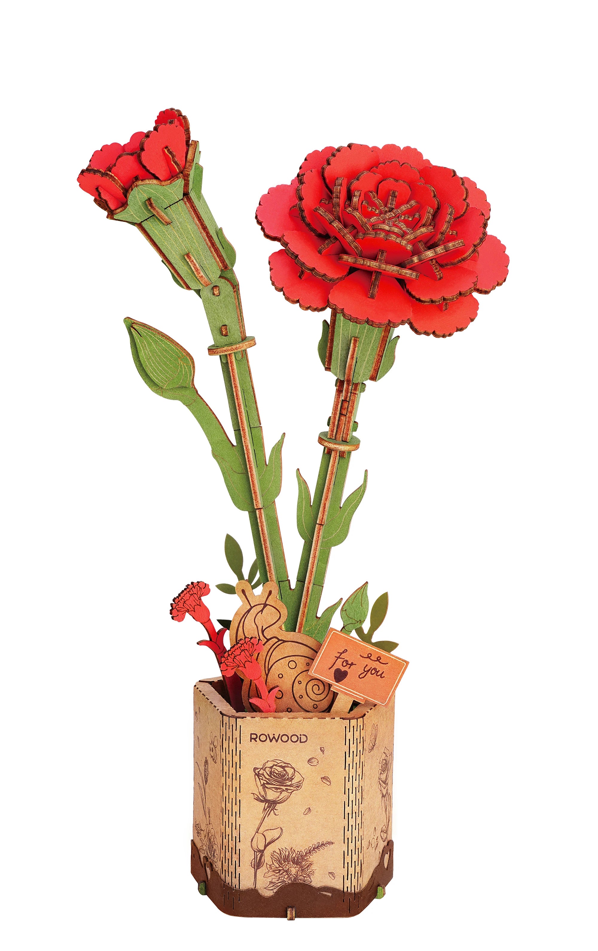 Robotime Rowood DIY Wooden Flower Bouquet Beautiful Hand-Make Gifts Eco-friend Materials 3D Wooden Puzzle for GirlFriends Decor