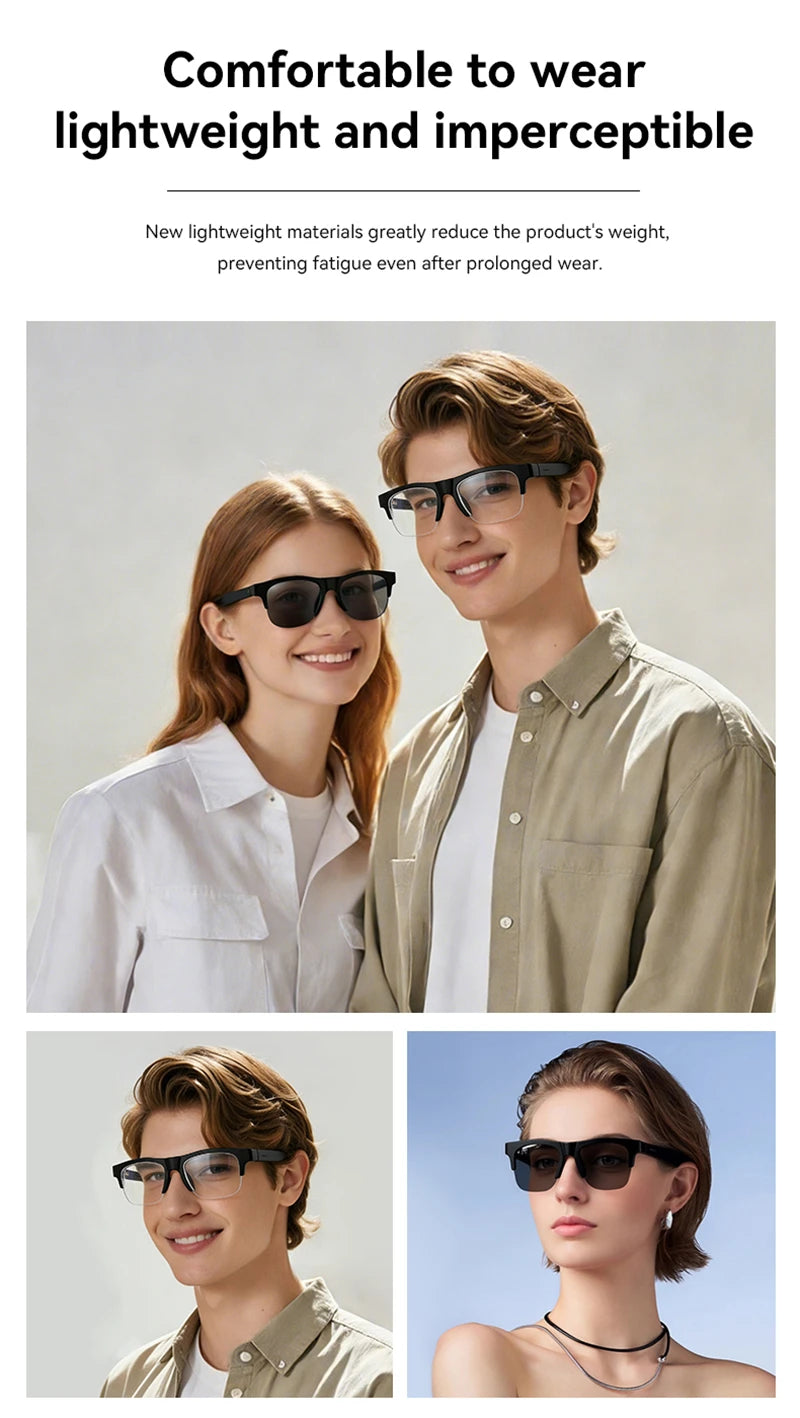 Lenovo 2027 New 8K AI Smart Glasses AI Translation HD Hands-Free Calling  AI Chat Logging Music Playback Smart Sunglasses