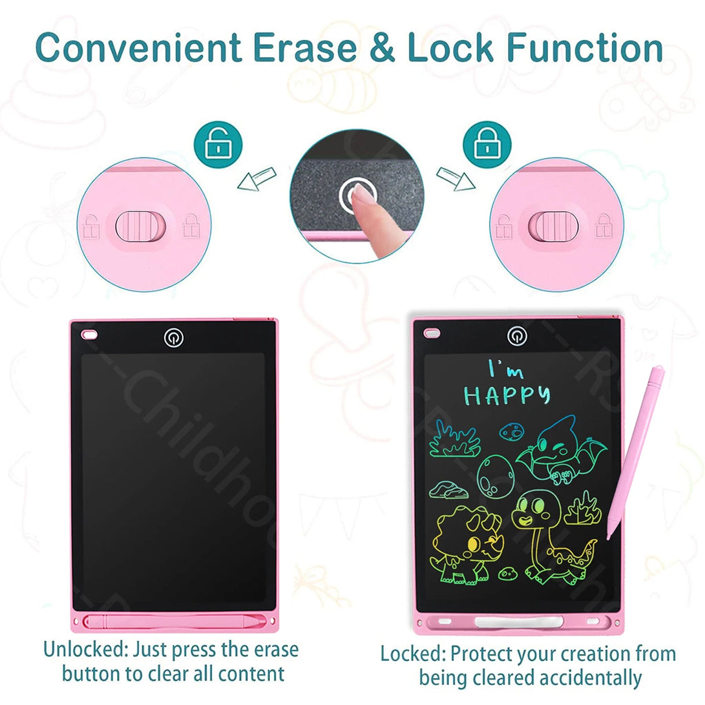 8.5” LCD Writing Tablet for Kids – Reusable Drawing & Handwriting Pad