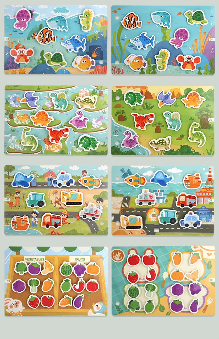 Montessori Busy Book for Toddlers | Reusable Learning Activity Book