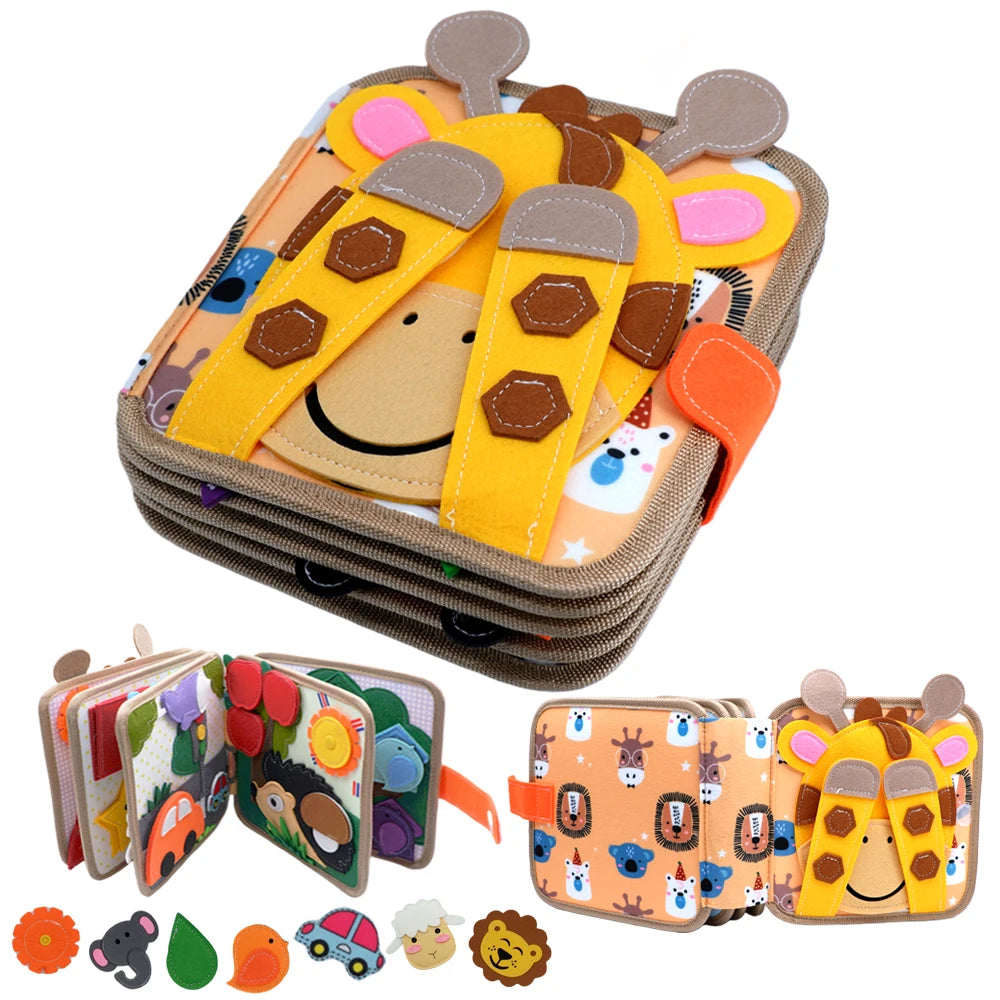 Montessori Soft Busy Book for Toddlers | Sensory Cloth Activity Book