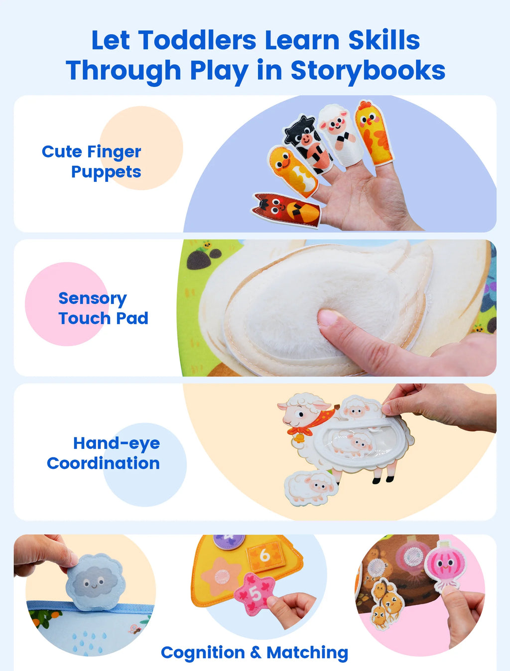 Montessori Soft Busy Book for Toddlers | Sensory Cloth Activity Book