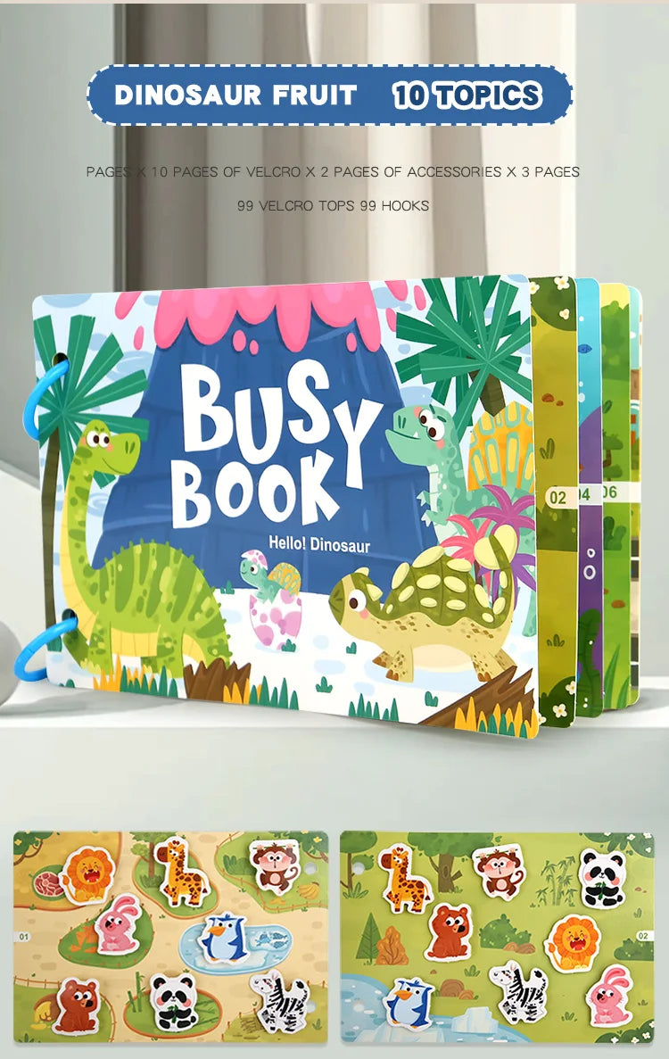 Montessori Busy Book for Toddlers | Reusable Learning Activity Book