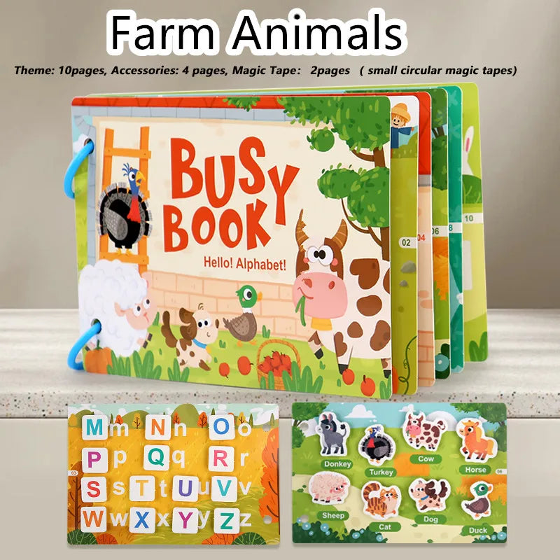 Montessori Busy Book for Toddlers | Reusable Learning Activity Book