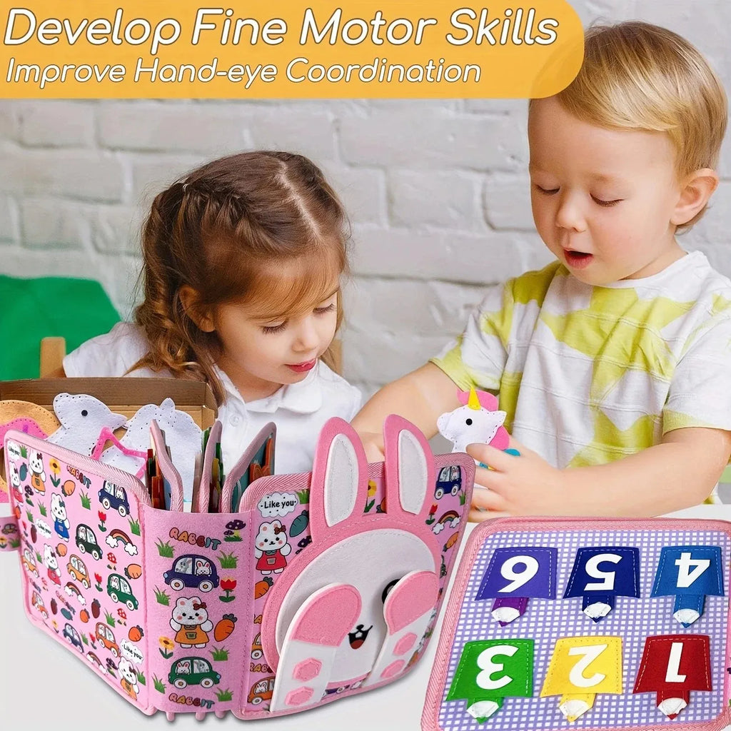 Montessori Soft Busy Book for Toddlers | Sensory Cloth Activity Book