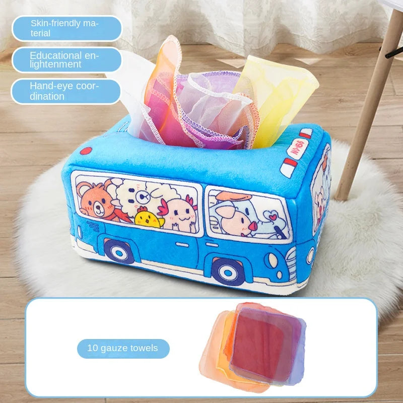 Montessori Sensory Tissue Box Toy for Babies | Soft Learning Activity Box