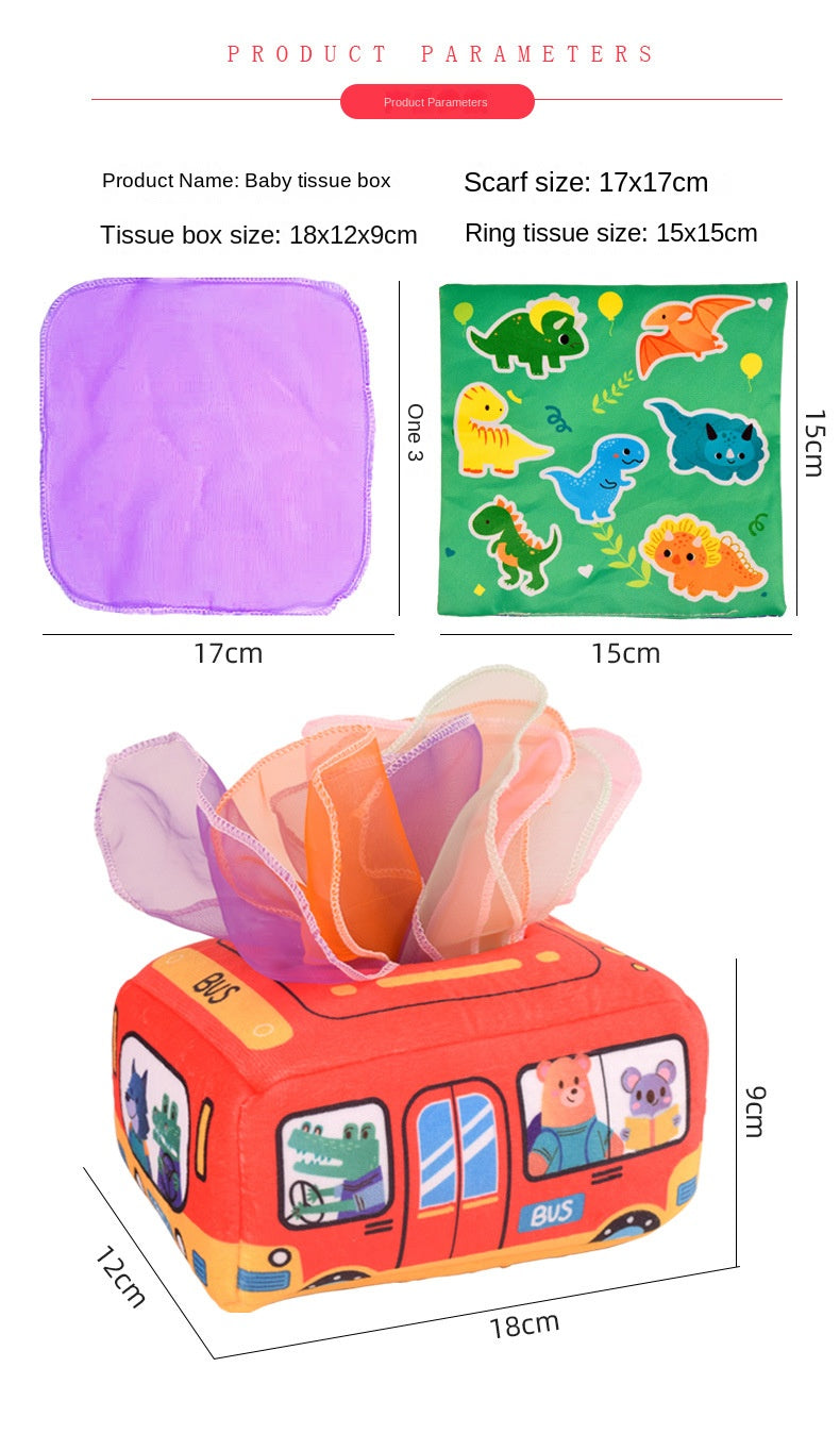 Montessori Sensory Tissue Box Toy for Babies | Soft Learning Activity Box