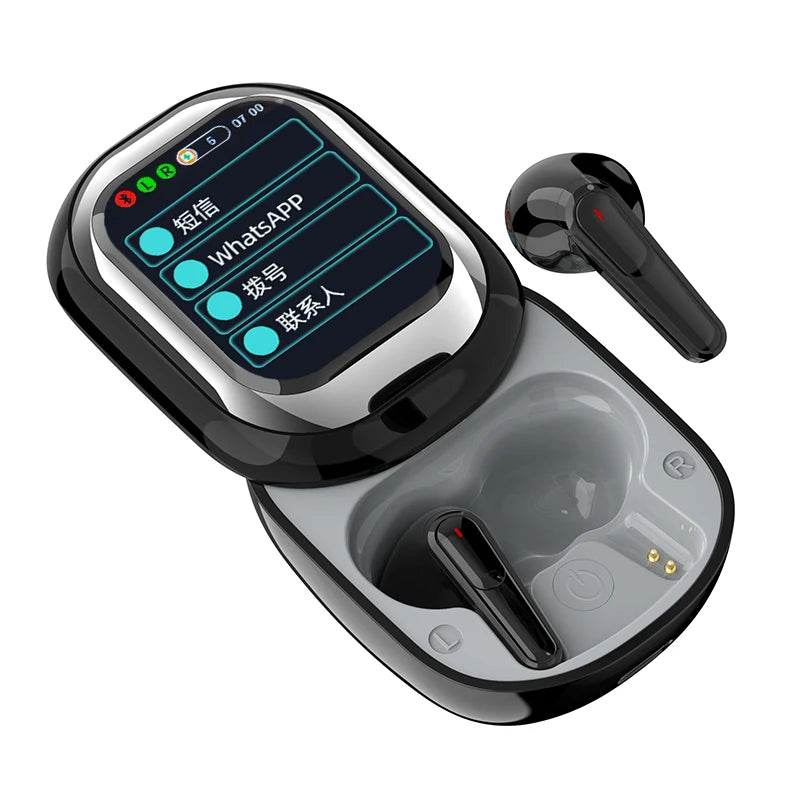 All-in-One Smart Screen Earphones, TWS Headphones with Call/AI translation