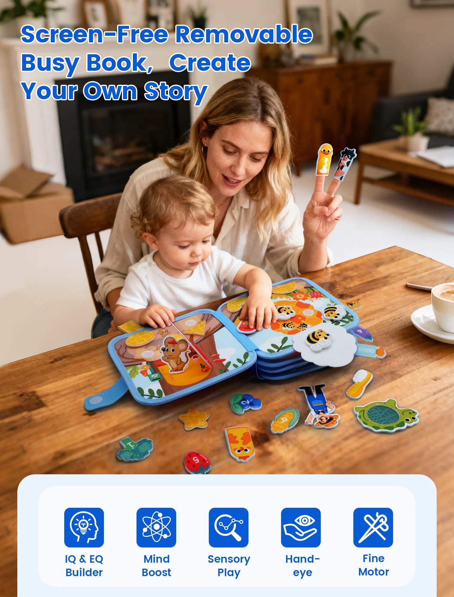 Montessori Soft Busy Book for Toddlers | Sensory Cloth Activity Book