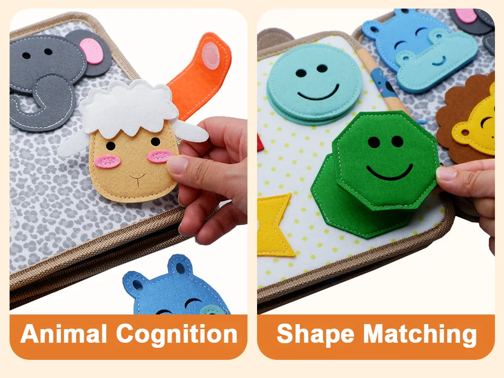 Montessori Soft Busy Book for Toddlers | Sensory Cloth Activity Book