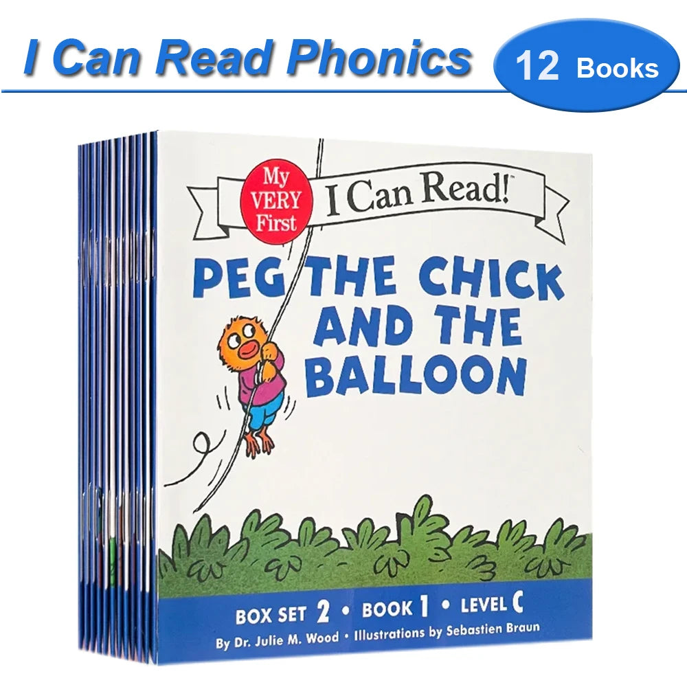 📚 I Can Read Phonics Books Set – 12 Beginner Readers for Kids