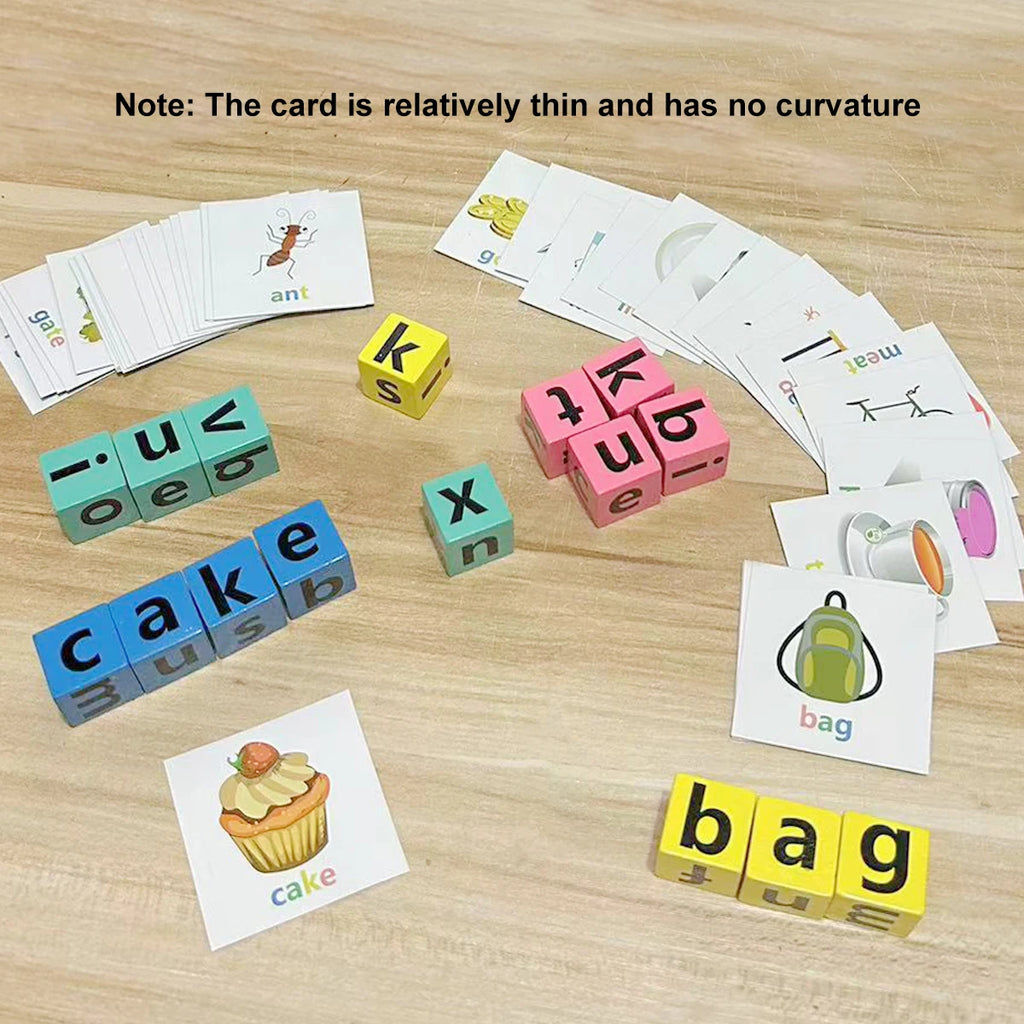 Wooden Spelling Game for Kids | Alphabet Learning Toy with 40 Cards
