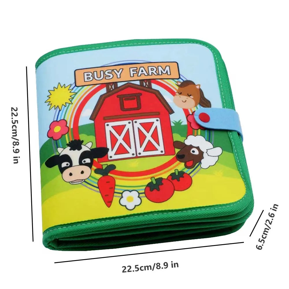 Montessori Soft Busy Book for Toddlers | Sensory Cloth Activity Book