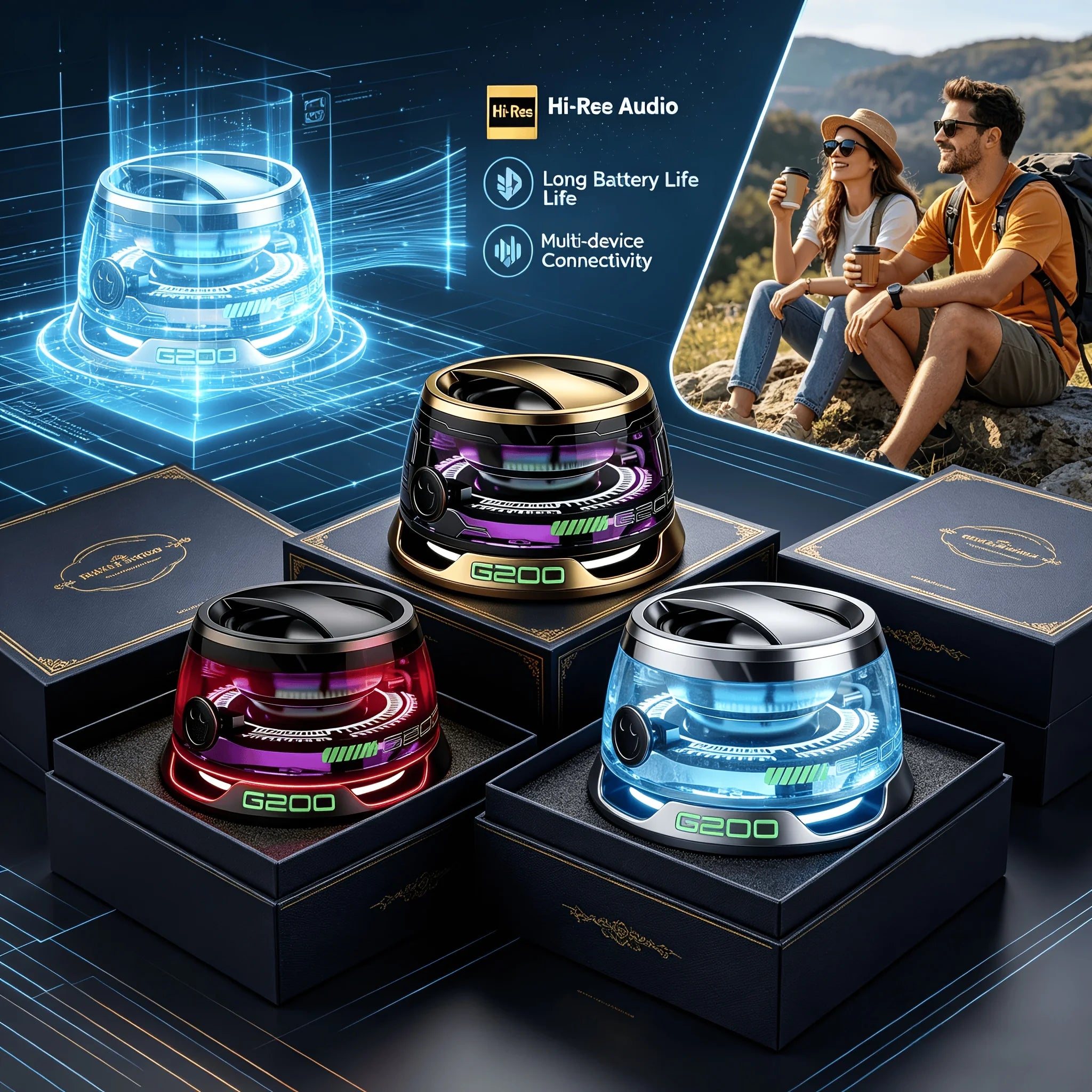 AI Smart Speaker with Magnetic Levitation, Smart Audio with Wireless Speakers And Dynamic RGB Lighting, High-fidelity Stereo Sound, HD Smart Display, Supports Making And Receiving Phone Calls, Portable Speaker -