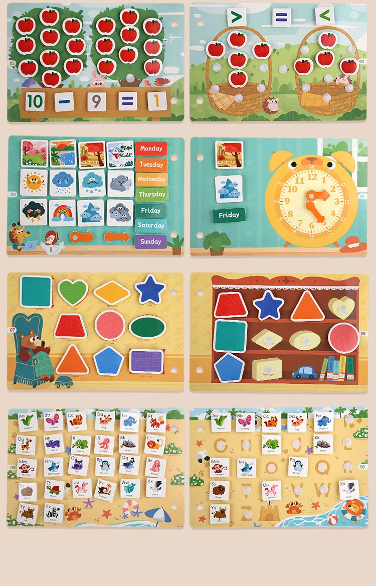 Montessori Busy Book for Toddlers | Reusable Learning Activity Book