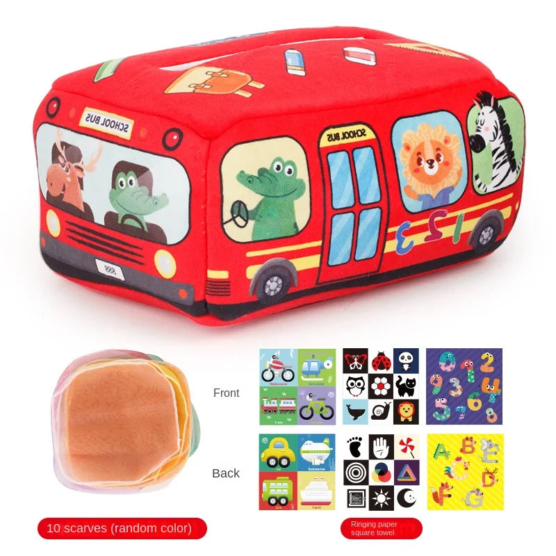 Montessori Sensory Tissue Box Toy for Babies | Soft Learning Activity Box