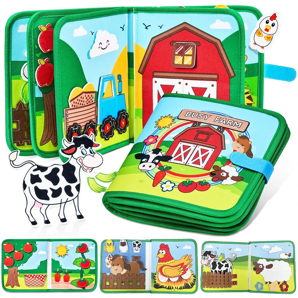 Montessori Soft Busy Book for Toddlers | Sensory Cloth Activity Book
