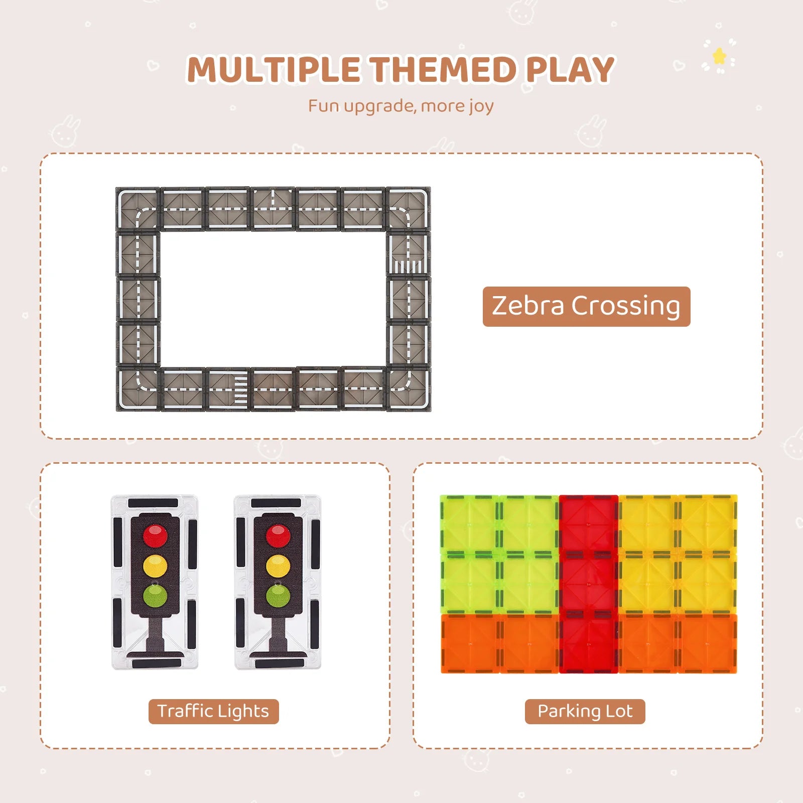 SucceBuy 56-Piece Magnetic Building Tiles Set – STEM Learning Toy for Kids