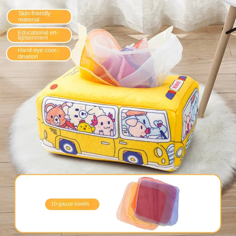 Montessori Sensory Tissue Box Toy for Babies | Soft Learning Activity Box
