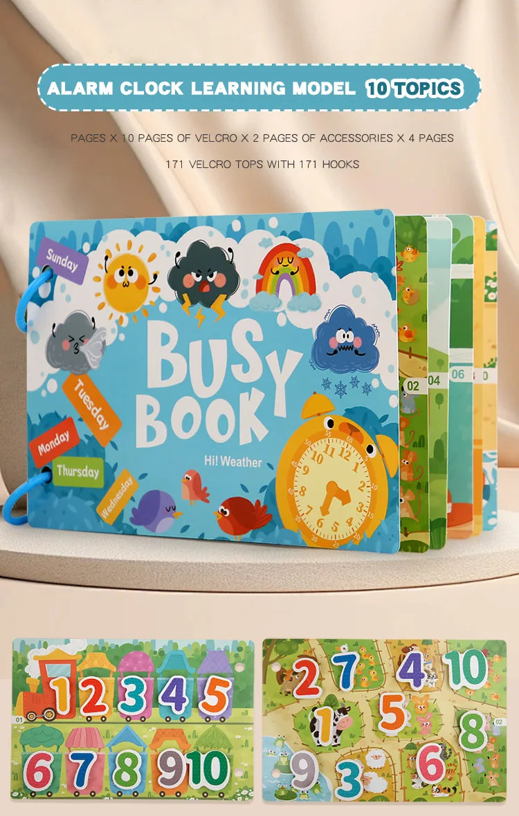 Montessori Busy Book for Toddlers | Reusable Learning Activity Book