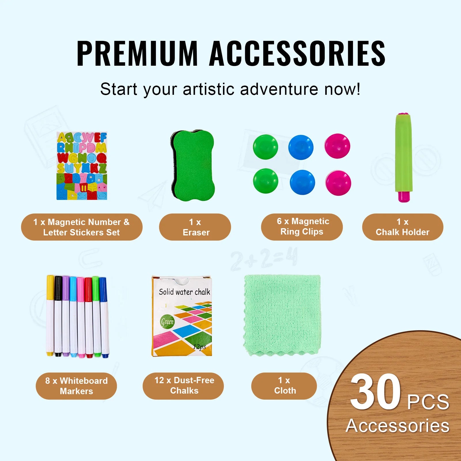 SucceBuy Kids Art Easel – 3-in-1 Wooden Chalkboard, Whiteboard & Study Desk Drawing Set