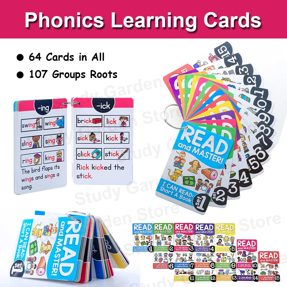 Montessori Phonics Learning Cards for Kids | English Flash Cards Set