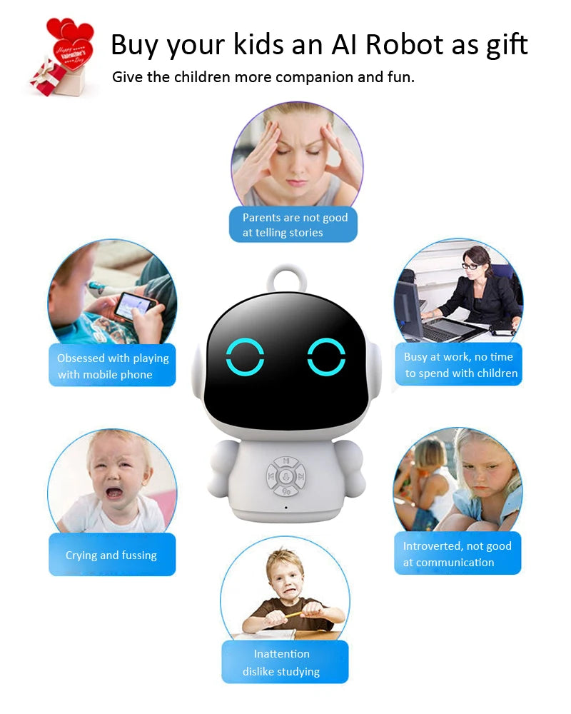 Smart AI Companion Robot Early Education Toys Emotional Communication Works with ChatGPT Germini Grok Mistral DeepSeek