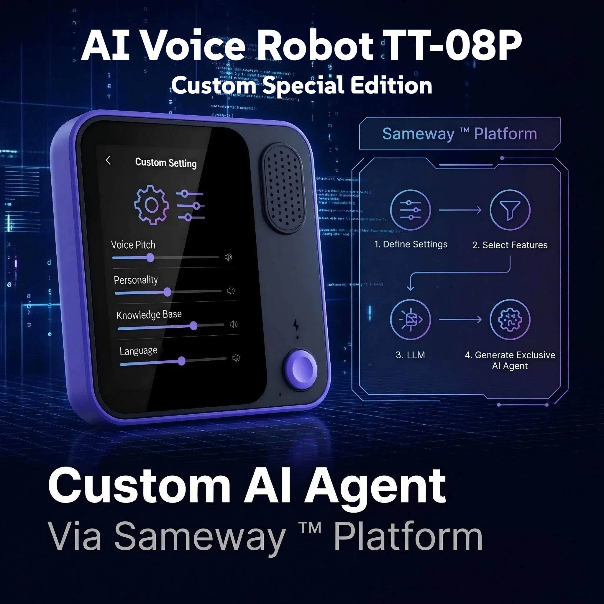 AI Voice Robot TT-08P Chatbot Custom AI Agent LLM Multilingual GPT Emotion Recognition Localized Privacy Protection MCP Settings
