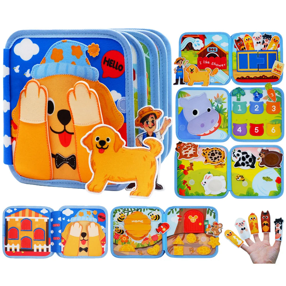 Montessori Soft Busy Book for Toddlers | Sensory Cloth Activity Book