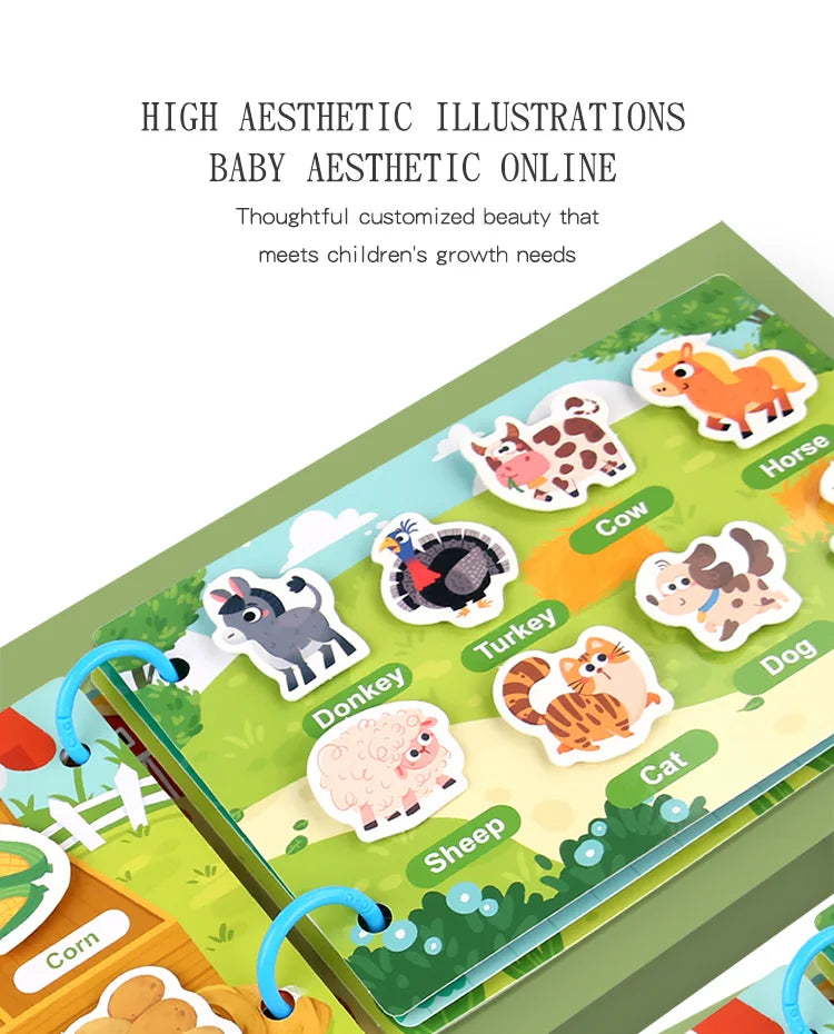 Montessori Busy Book for Toddlers | Reusable Learning Activity Book