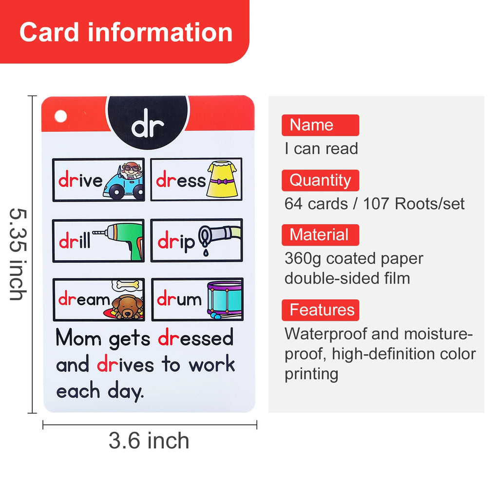 Montessori Phonics Learning Cards for Kids | English Flash Cards Set