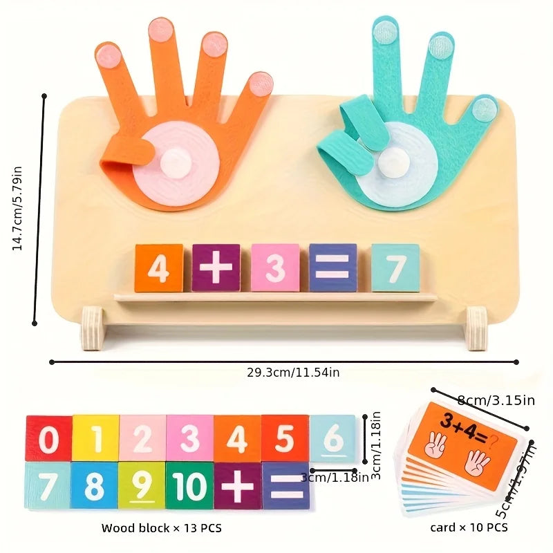 Wooden Montessori Math Counting Board for Kids – Addition & Subtraction Learning Toy