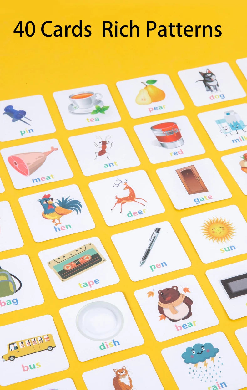 Wooden Spelling Game for Kids | Alphabet Learning Toy with 40 Cards
