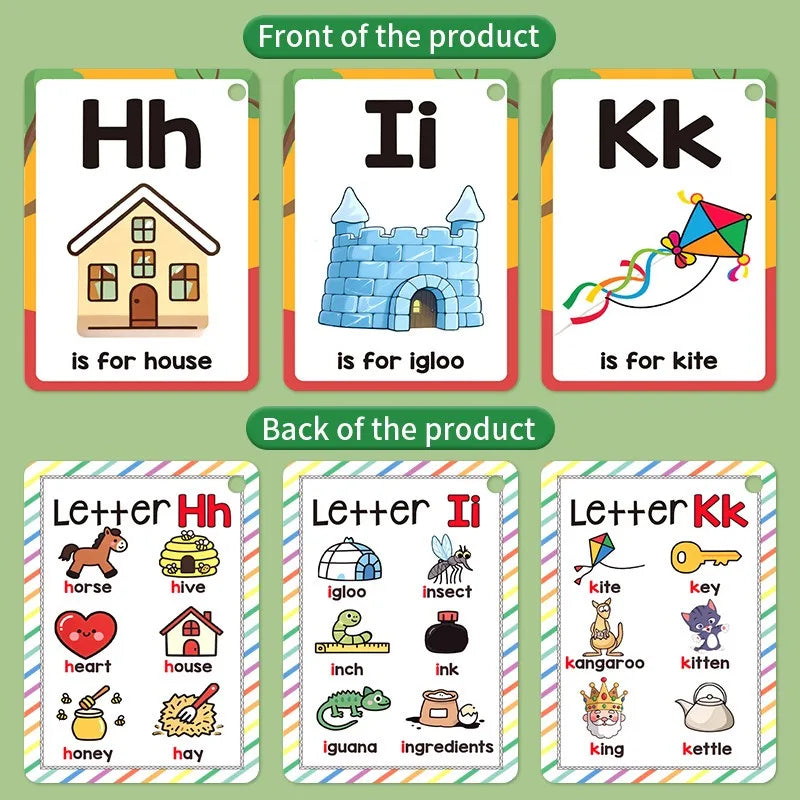 156 A–Z Learning Flash Cards for Kids | Picture & Word Cards Set