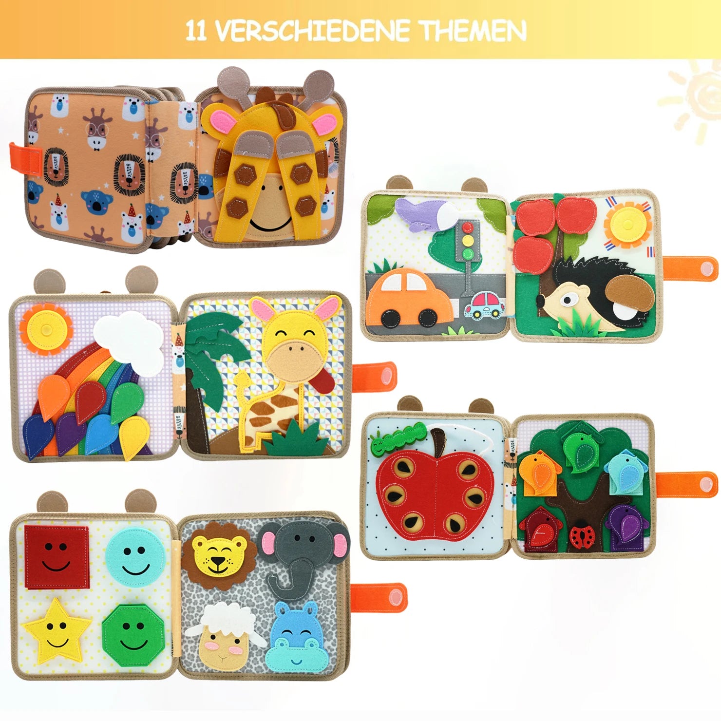 Montessori Soft Busy Book for Toddlers | Sensory Cloth Activity Book