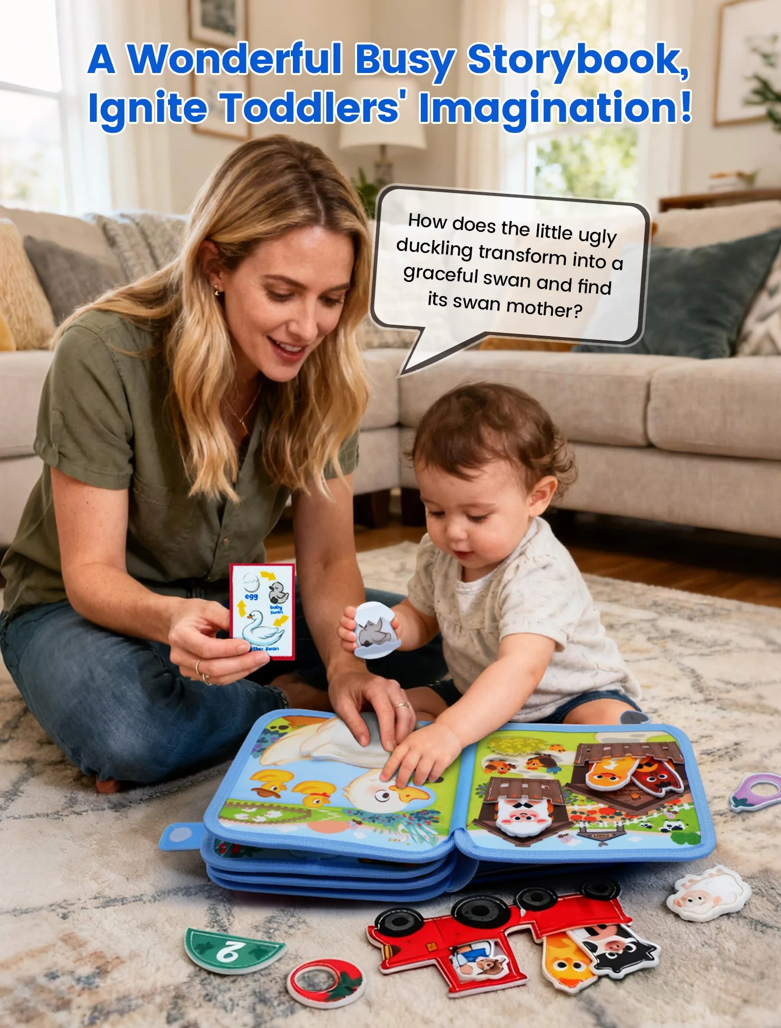 Montessori Soft Busy Book for Toddlers | Sensory Cloth Activity Book