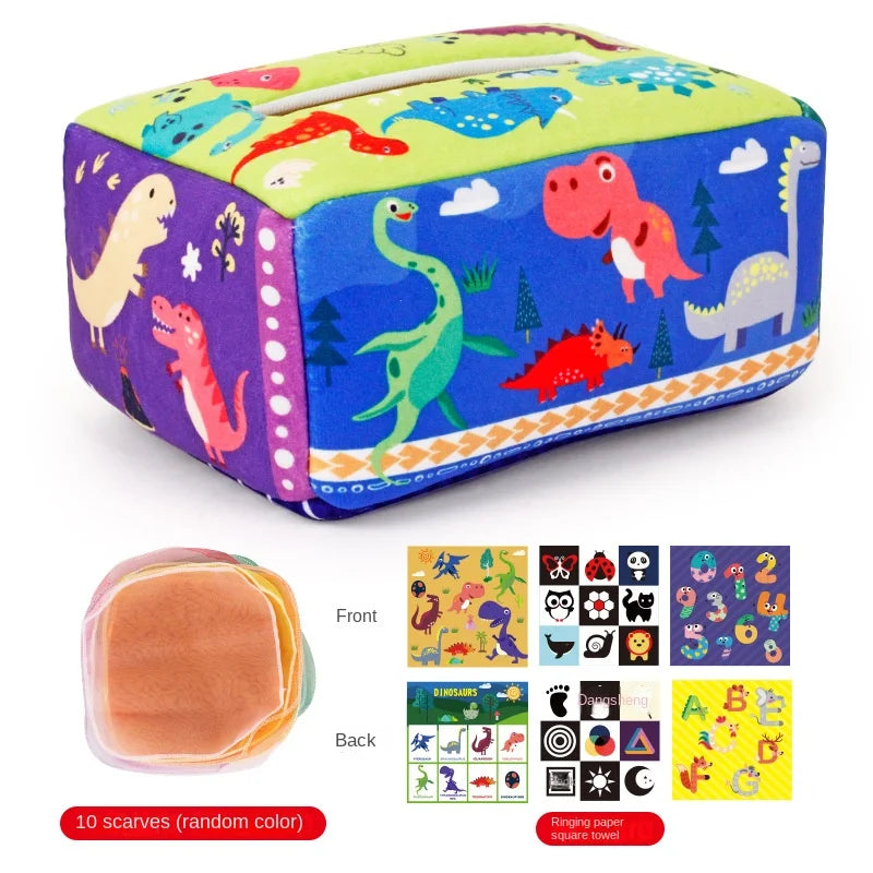 Montessori Sensory Tissue Box Toy for Babies | Soft Learning Activity Box