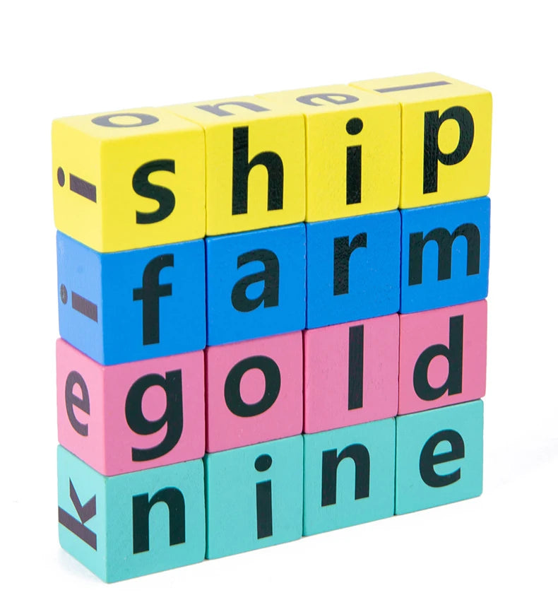 Wooden Spelling Game for Kids | Alphabet Learning Toy with 40 Cards