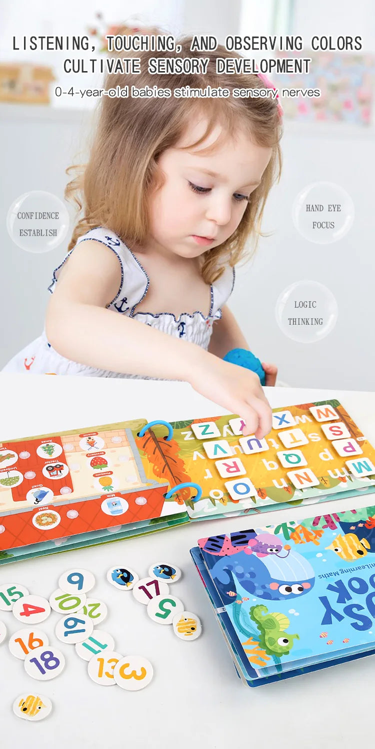 Montessori Busy Book for Toddlers | Reusable Learning Activity Book