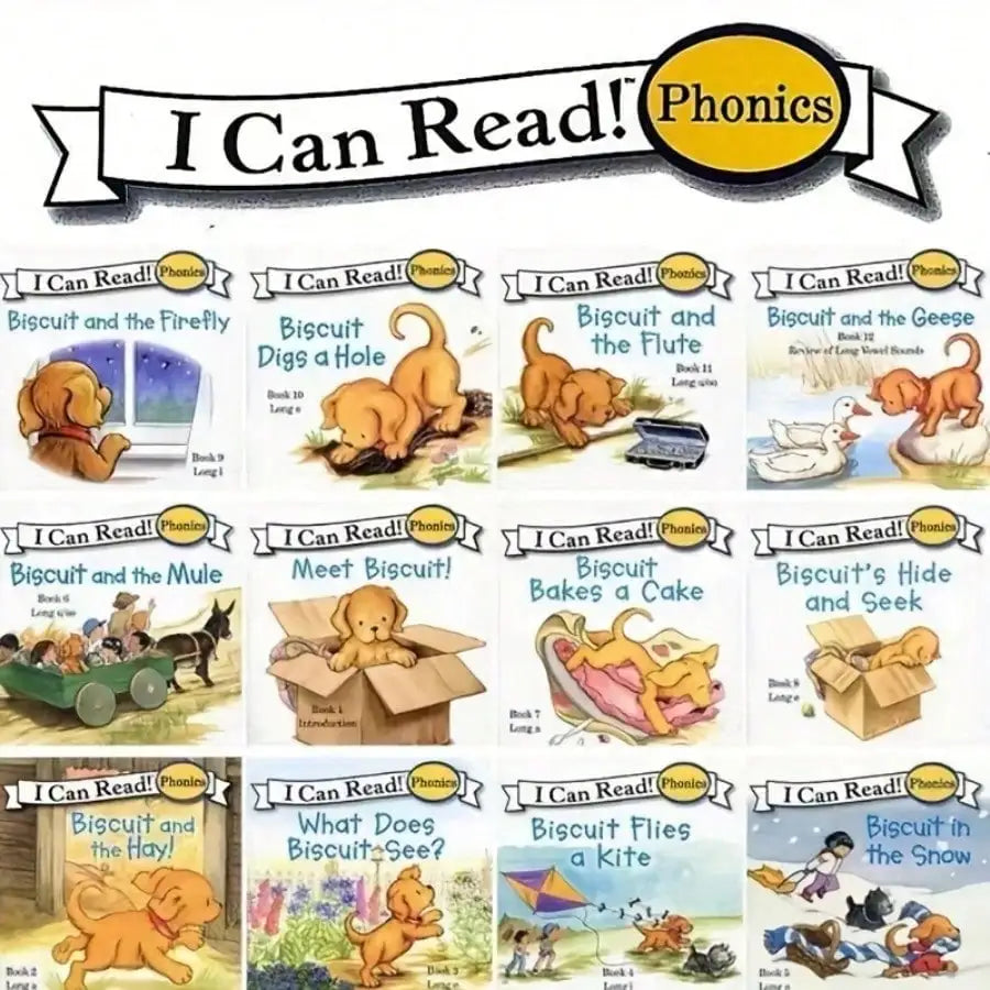 A set of 12 books: My First Grammar Book, Cookie Series Bedtime Stories, Early Reading Learning Books, Simple Visual Vocabulary Exercises, Grammar Learning Books, Word Games, Reading, Language Development. Foreign Language Le
