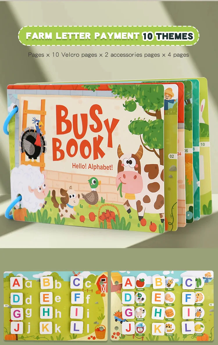 Montessori Busy Book for Toddlers | Reusable Learning Activity Book
