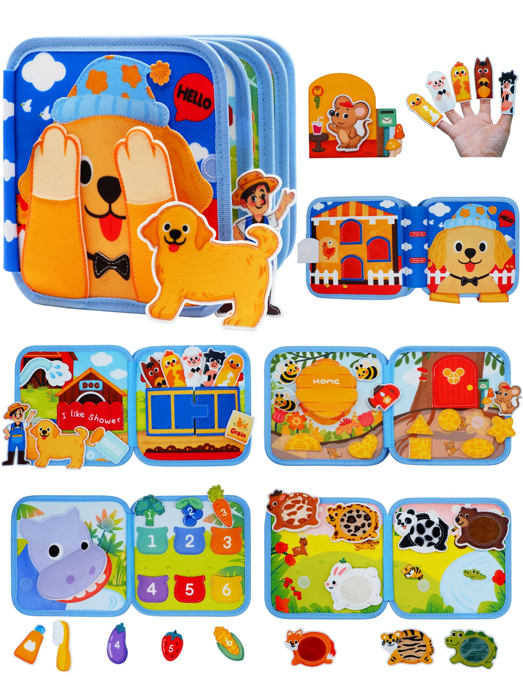 Montessori Soft Busy Book for Toddlers | Sensory Cloth Activity Book